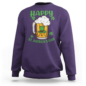 Funny St. Patricks Day Drinking Sweatshirt Happy Paddy's Patty's Day Beer Lover TS02 Purple Printyourwear