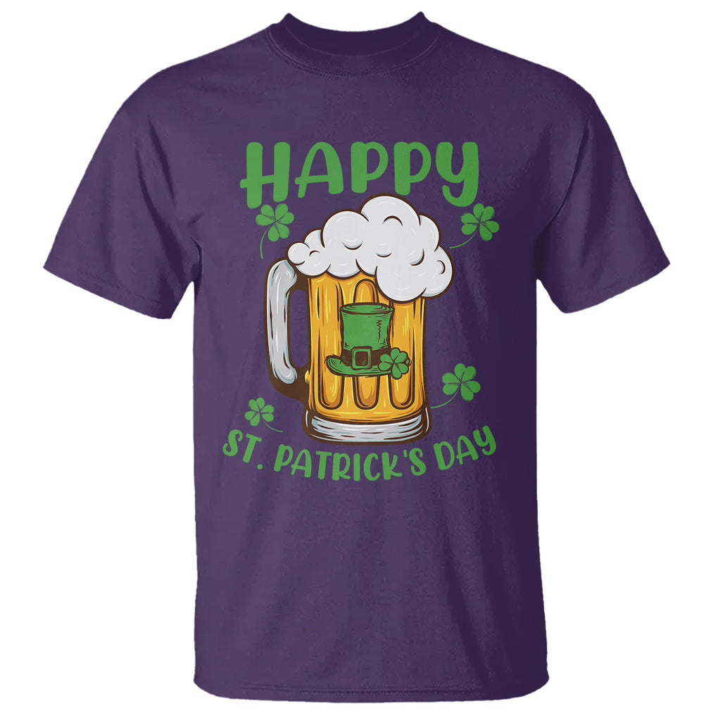 Funny St. Patricks Day Drinking T Shirt Happy Paddy's Patty's Day Beer Lover TS02 Purple Printyourwear