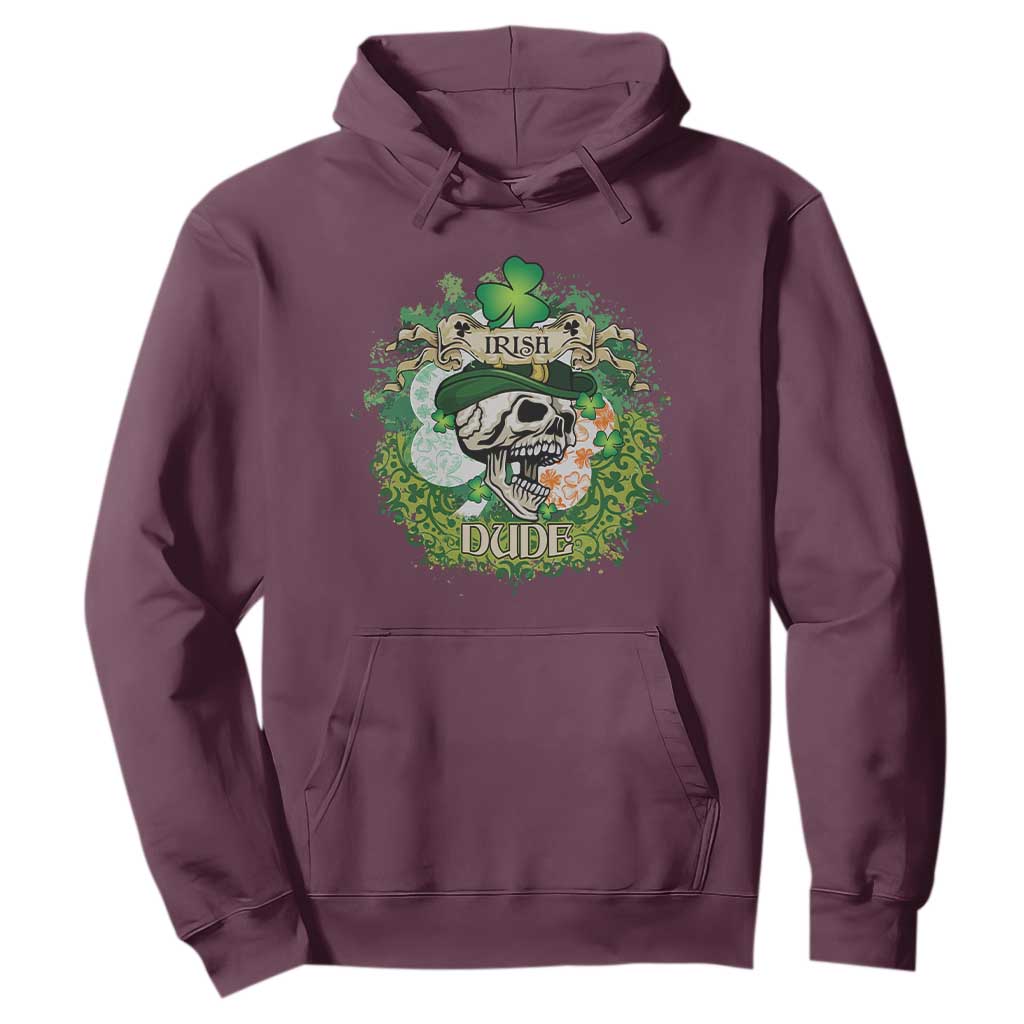 Irish Skull Hoodie Irish Dude Sugar Skull St Patricks Day Leprechaun TS02 Maroon Printyourwear