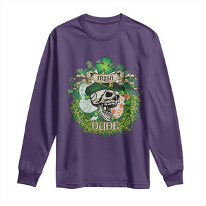 Irish Skull Long Sleeve Shirt Irish Dude Sugar Skull St Patricks Day Leprechaun TS02 Purple Print Your Wear