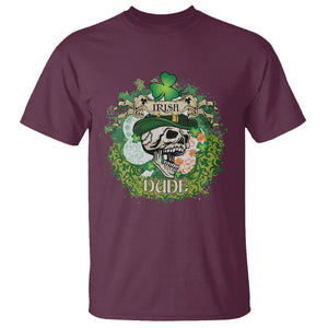 Irish Skull T Shirt Irish Dude Sugar Skull St Patricks Day Leprechaun TS02 Maroon Printyourwear