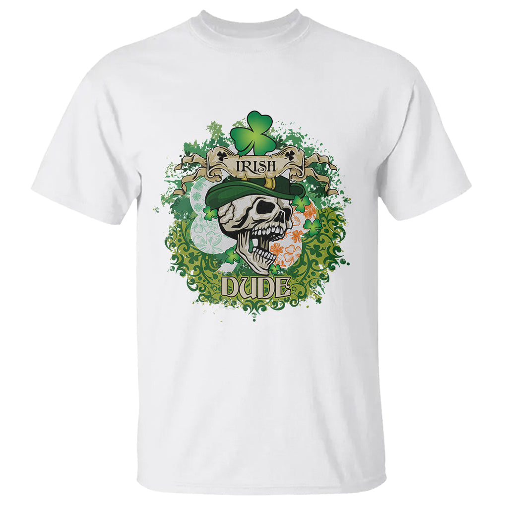 Irish Skull T Shirt Irish Dude Sugar Skull St Patricks Day Leprechaun TS02 White Printyourwear
