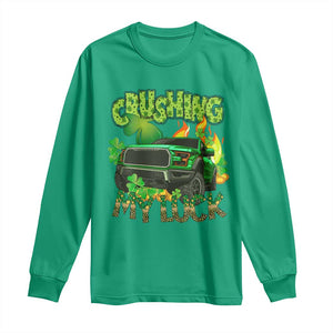 Funny St Patricks Day Long Sleeve Shirt Crushing My Luck Truck of Shamrocks TS02 Irish Green Print Your Wear