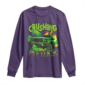 Funny St Patricks Day Long Sleeve Shirt Crushing My Luck Truck of Shamrocks TS02 Purple Print Your Wear