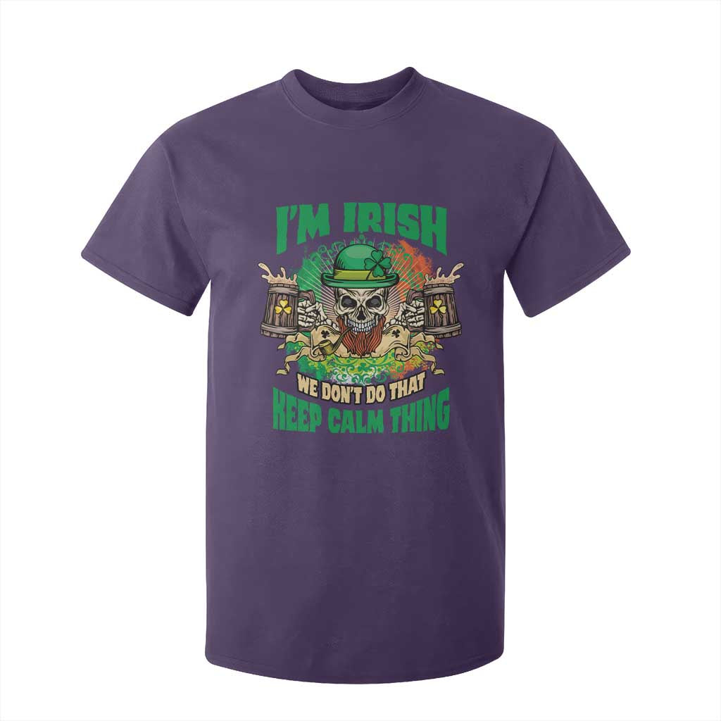 Irish Skull T Shirt For Kid I'm Irish We Don't Do That Keep Calm Thing St Patrick's Day Shamrock TS02 Purple Print Your Wear