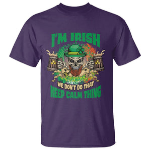 Irish Skull T Shirt I'm Irish We Don't Do That Keep Calm Thing St Patrick's Day Shamrock TS02 Purple Printyourwear