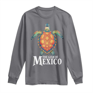 The Gulf Of Mexico Long Sleeve Shirt Sea Turtle Graphic Forever Never Forget TS02 Charcoal Print Your Wear