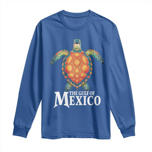 The Gulf Of Mexico Long Sleeve Shirt Sea Turtle Graphic Forever Never Forget TS02 Royal Blue Print Your Wear