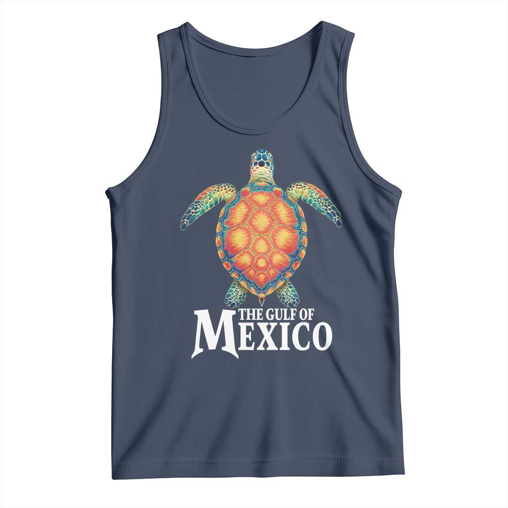 The Gulf Of Mexico Tank Top Sea Turtle Graphic Forever Never Forget TS02 Navy Print Your Wear
