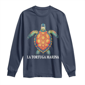 La Tortuga Marina Long Sleeve Shirt Sea Turtle Gulf Of Mexico Forever TS02 Navy Print Your Wear