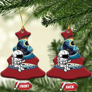 Astronaut Outer Space Christmas Ornament Cute Cartoon Cosmic TS02 Christmas Tree Red Print Your Wear