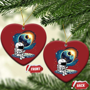 Astronaut Outer Space Christmas Ornament Cute Cartoon Cosmic TS02 Heart Red Print Your Wear