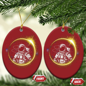 Astronaut Outer Space Christmas Ornament Cosmic Spaceflight TS02 Oval Red Print Your Wear