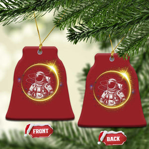 Astronaut Outer Space Christmas Ornament Cosmic Spaceflight TS02 Bell Flake Red Print Your Wear