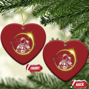 Astronaut Outer Space Christmas Ornament Cosmic Spaceflight TS02 Heart Red Print Your Wear