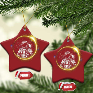 Astronaut Outer Space Christmas Ornament Cosmic Spaceflight TS02 Star Red Print Your Wear