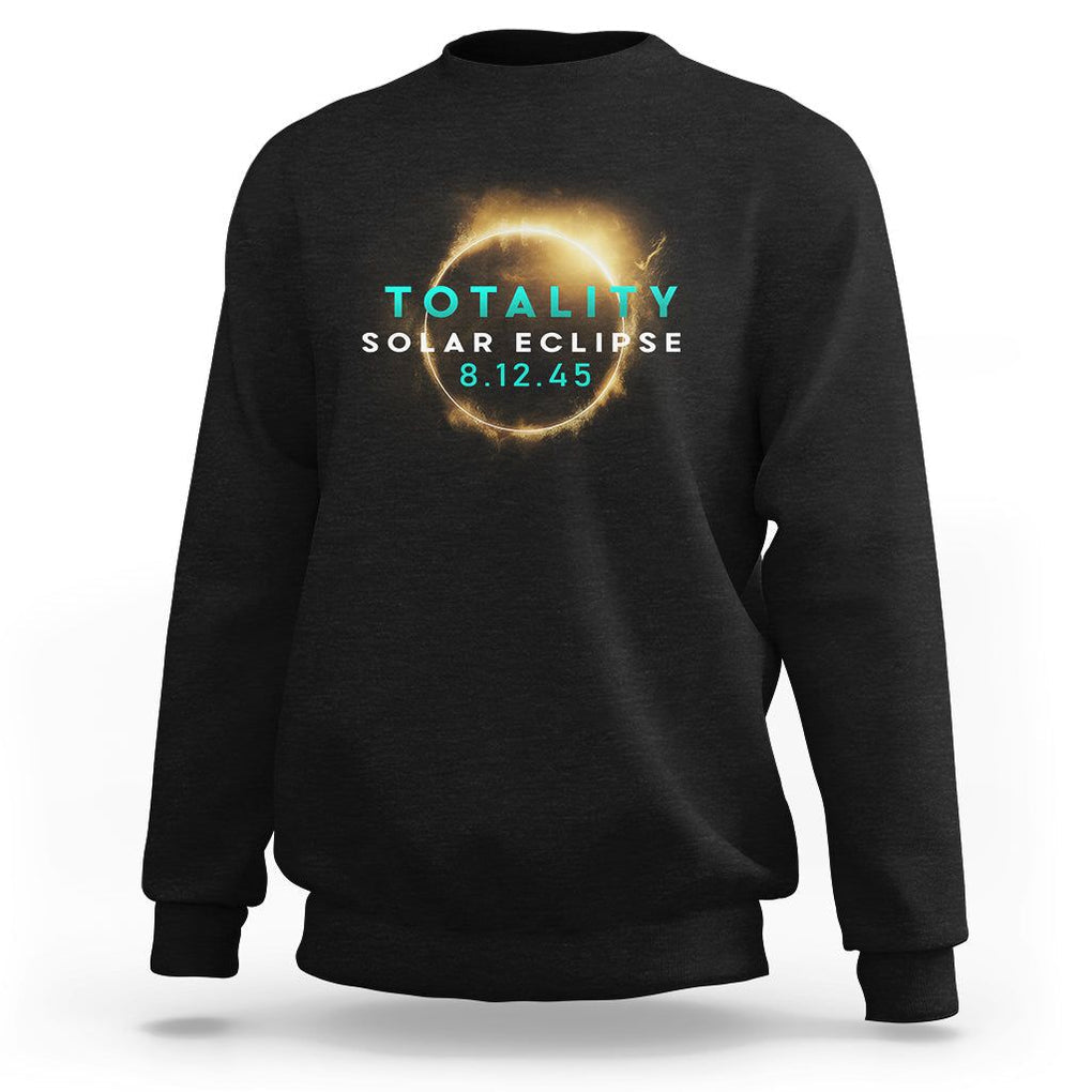 Total Solar Eclipse 2045 Sweatshirt American Totality August 12 TS02 Black Printyourwear