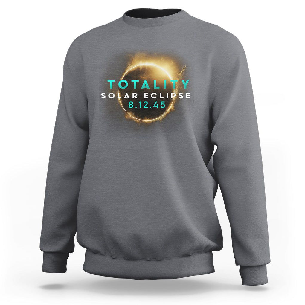 Total Solar Eclipse 2045 Sweatshirt American Totality August 12 TS02 Charcoal Printyourwear