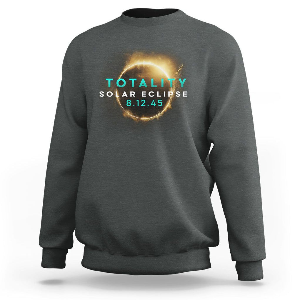 Total Solar Eclipse 2045 Sweatshirt American Totality August 12 TS02 Dark Heather Printyourwear