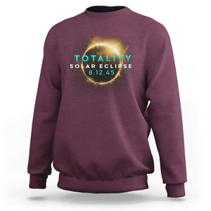 Total Solar Eclipse 2045 Sweatshirt American Totality August 12 TS02 Maroon Printyourwear