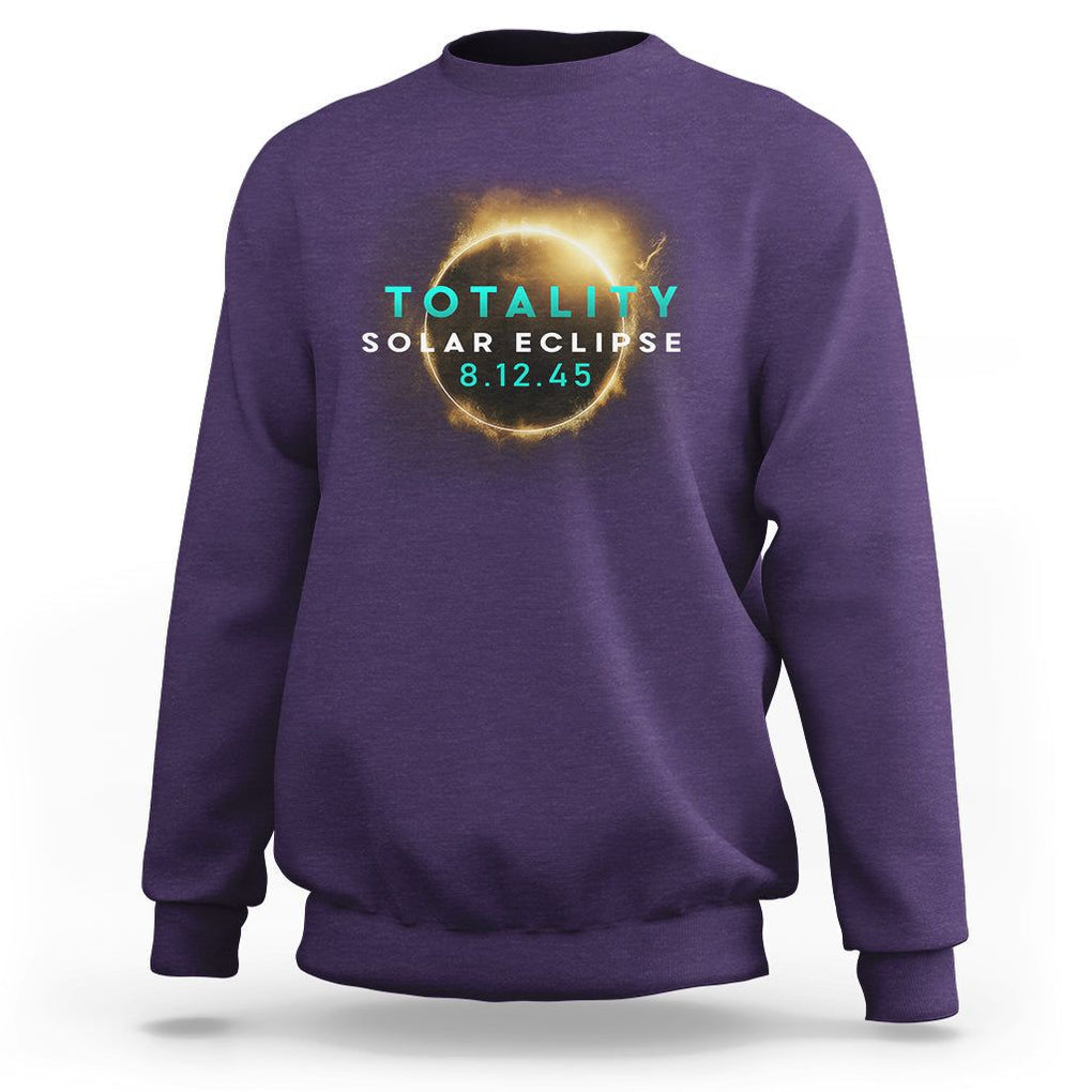 Total Solar Eclipse 2045 Sweatshirt American Totality August 12 TS02 Purple Printyourwear