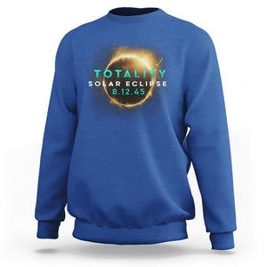 Total Solar Eclipse 2045 Sweatshirt American Totality August 12 TS02 Royal Blue Printyourwear