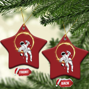 Astronaut Outer Space Christmas Ornament Cosmic Spaceflight Galaxy TS02 Star Red Print Your Wear