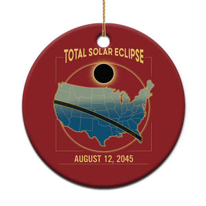 Total Solar Eclipse 2045 Christmas Ornament American Totality Tour Map August 12 TS02 Print Your Wear