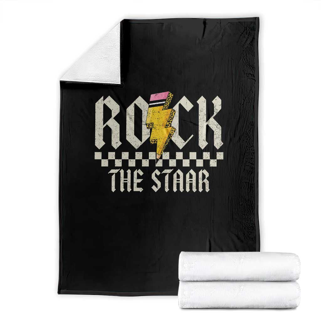 Rock The STAAR Day Throw Blanket Texas Teacher Student Motivational Testing TS02 Black Print Your Wear