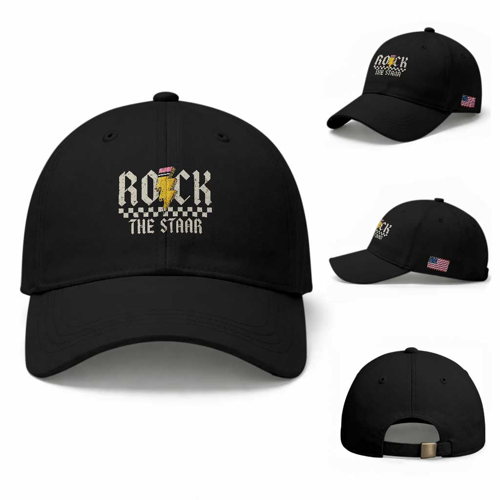 Rock The STAAR Day Baseball Cap Texas Teacher Student Motivational Testing TS02 Baseball Cap Universal Fit Black Print Your Wear