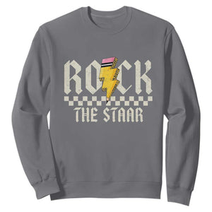 Rock The STAAR Day Sweatshirt Texas Teacher Student Motivational Testing TS02 Charcoal Print Your Wear