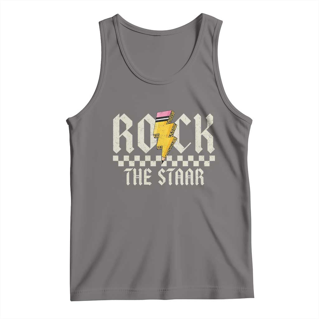 Rock The STAAR Day Tank Top Texas Teacher Student Motivational Testing TS02 Deep Heather Print Your Wear