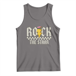 Rock The STAAR Day Tank Top Texas Teacher Student Motivational Testing TS02 Deep Heather Print Your Wear