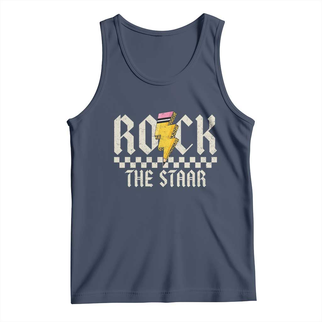 Rock The STAAR Day Tank Top Texas Teacher Student Motivational Testing TS02 Navy Print Your Wear