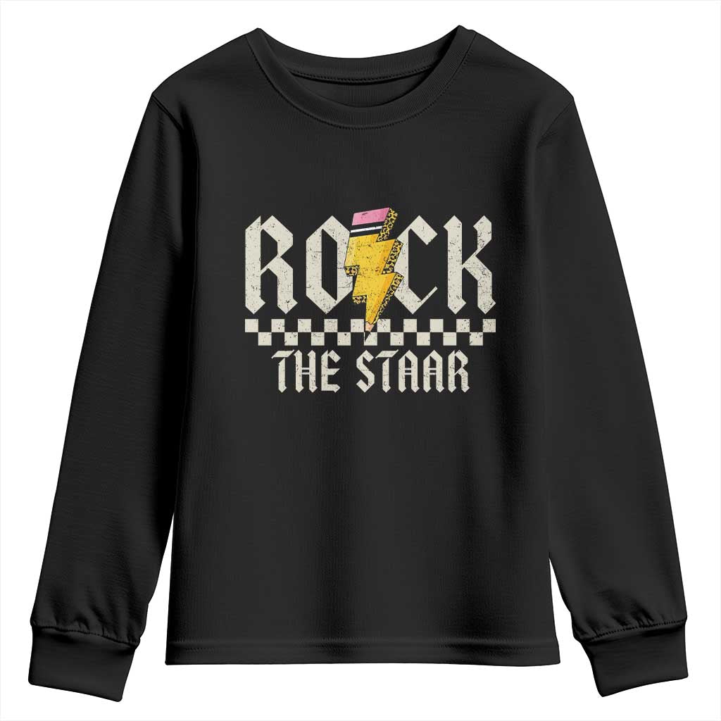 Rock The STAAR Day Youth Sweatshirt Texas Teacher Student Motivational Testing TS02 Black Print Your Wear