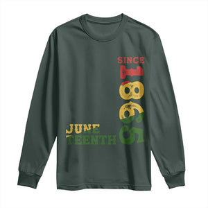 Juneteenth Since 1865 Long Sleeve Shirt Freedom Black History Independence Day TS02 Dark Forest Green Print Your Wear