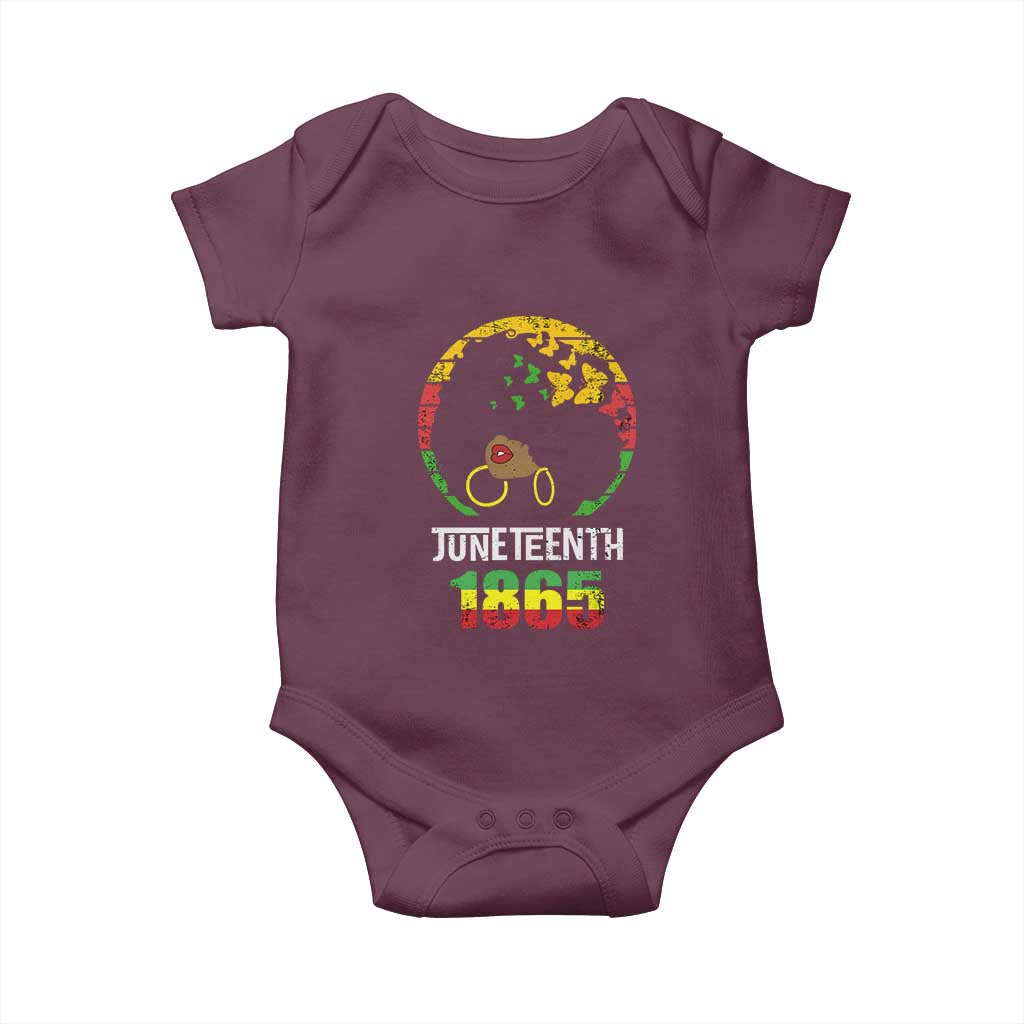 Juneteenth 1865 Baby Onesie Retro Black Woman Pride TS02 Maroon Print Your Wear