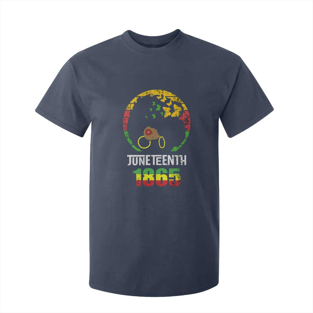 Juneteenth 1865 T Shirt For Kid Retro Black Woman Pride TS02 Navy Print Your Wear