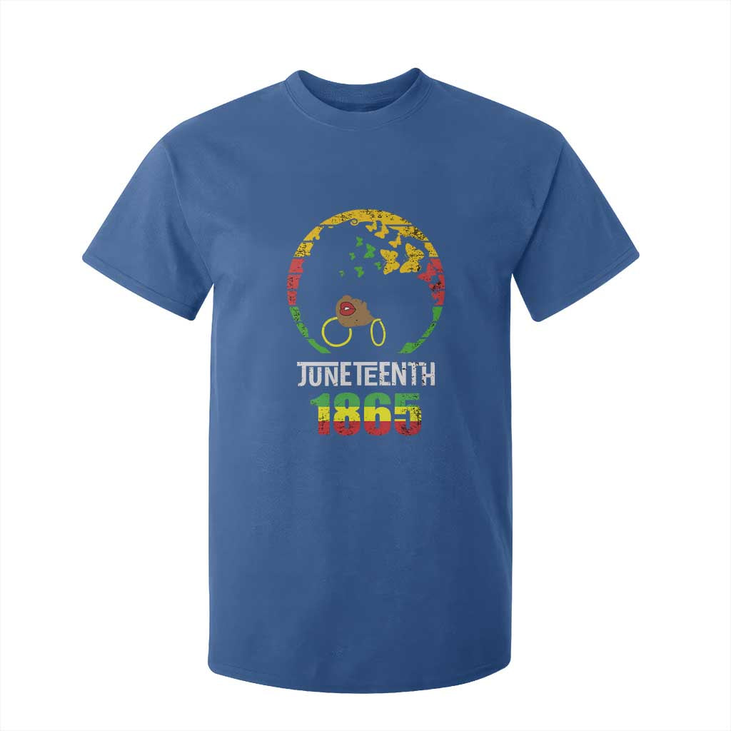 Juneteenth 1865 T Shirt For Kid Retro Black Woman Pride TS02 Royal Blue Print Your Wear