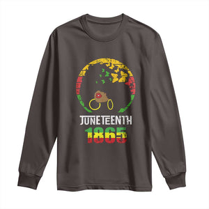 Juneteenth 1865 Long Sleeve Shirt Retro Black Woman Pride TS02 Dark Chocolate Print Your Wear