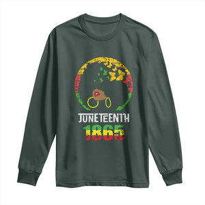 Juneteenth 1865 Long Sleeve Shirt Retro Black Woman Pride TS02 Dark Forest Green Print Your Wear