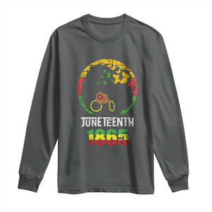 Juneteenth 1865 Long Sleeve Shirt Retro Black Woman Pride TS02 Dark Heather Print Your Wear