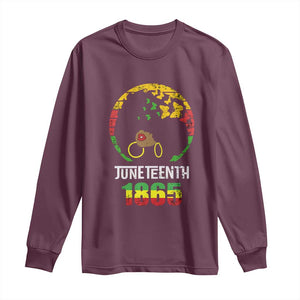 Juneteenth 1865 Long Sleeve Shirt Retro Black Woman Pride TS02 Maroon Print Your Wear