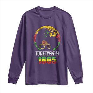 Juneteenth 1865 Long Sleeve Shirt Retro Black Woman Pride TS02 Purple Print Your Wear