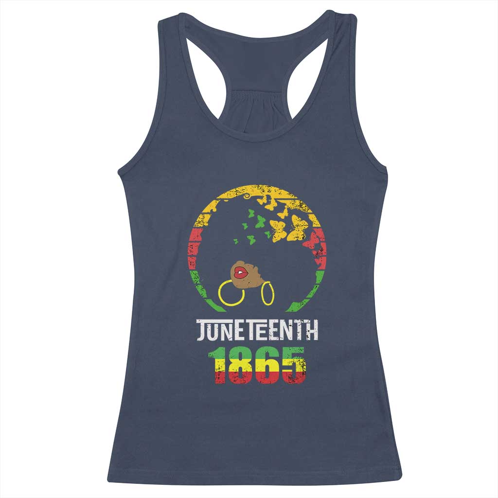 Juneteenth 1865 Racerback Tank Top Retro Black Woman Pride TS02 Navy Print Your Wear