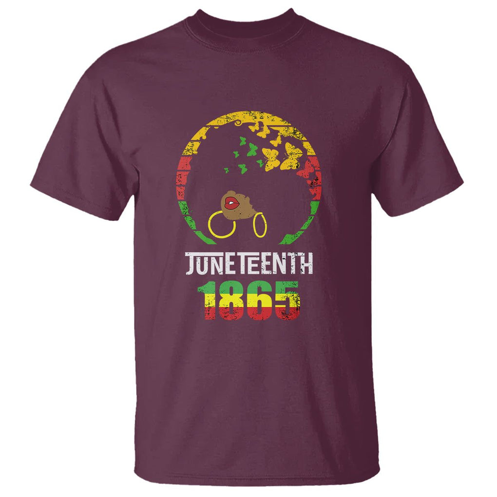 Juneteenth Is My Independence Day T Shirt Black Womens Black Pride TS02 Maroon Print Your Wear