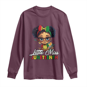 Little Miss Juneteenth Long Sleeve Shirt Since 1865 Black History TS02 Maroon Print Your Wear