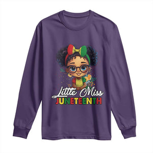 Little Miss Juneteenth Long Sleeve Shirt Since 1865 Black History TS02 Purple Print Your Wear