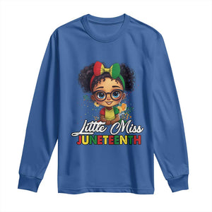 Little Miss Juneteenth Long Sleeve Shirt Since 1865 Black History TS02 Royal Blue Print Your Wear