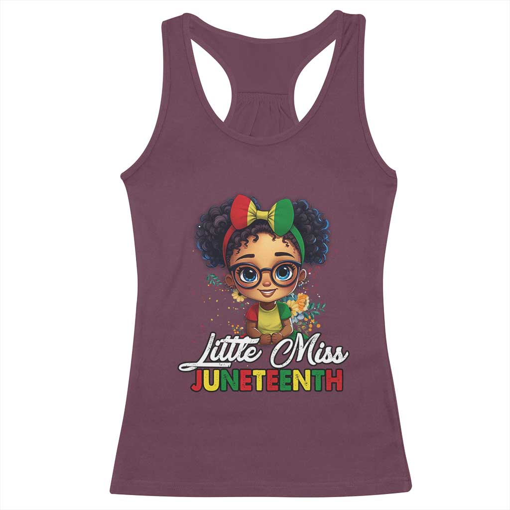 Little Miss Juneteenth Racerback Tank Top Since 1865 Black History TS02 Maroon Print Your Wear